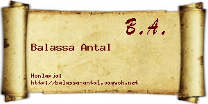 Balassa Antal névjegykártya