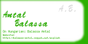 antal balassa business card